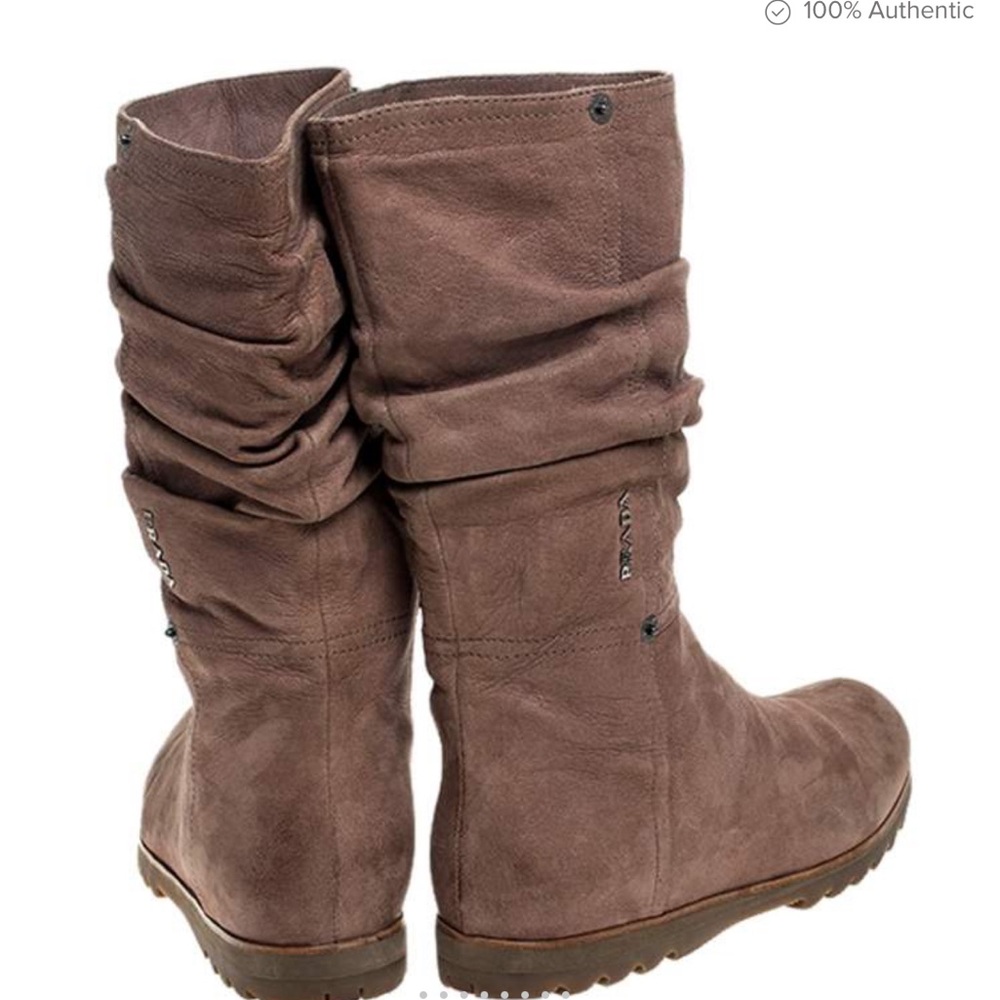 Prada Brown Winter Boots with Suede Finish - Picture 4 of 8